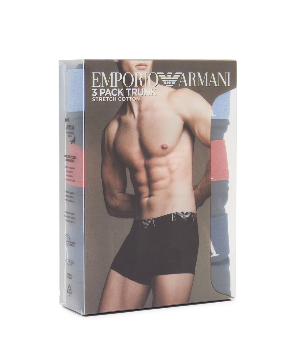 Трусики-боксеры 3шт. Emporio Armani - голубой(111357 4F715)