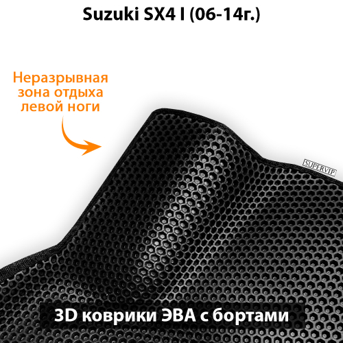 Передние автомобильные коврики ЭВА с бортами для Suzuki SX4 I (06-14г.)