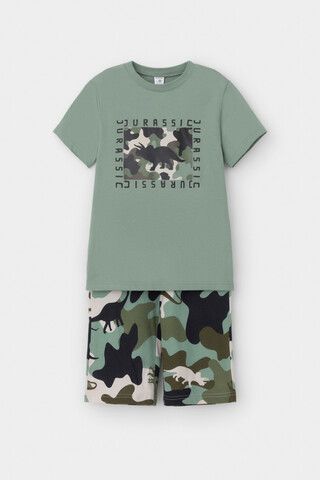 пижама  для мальчика  К 1528/эвкалипт,камуфляж с динозаврами