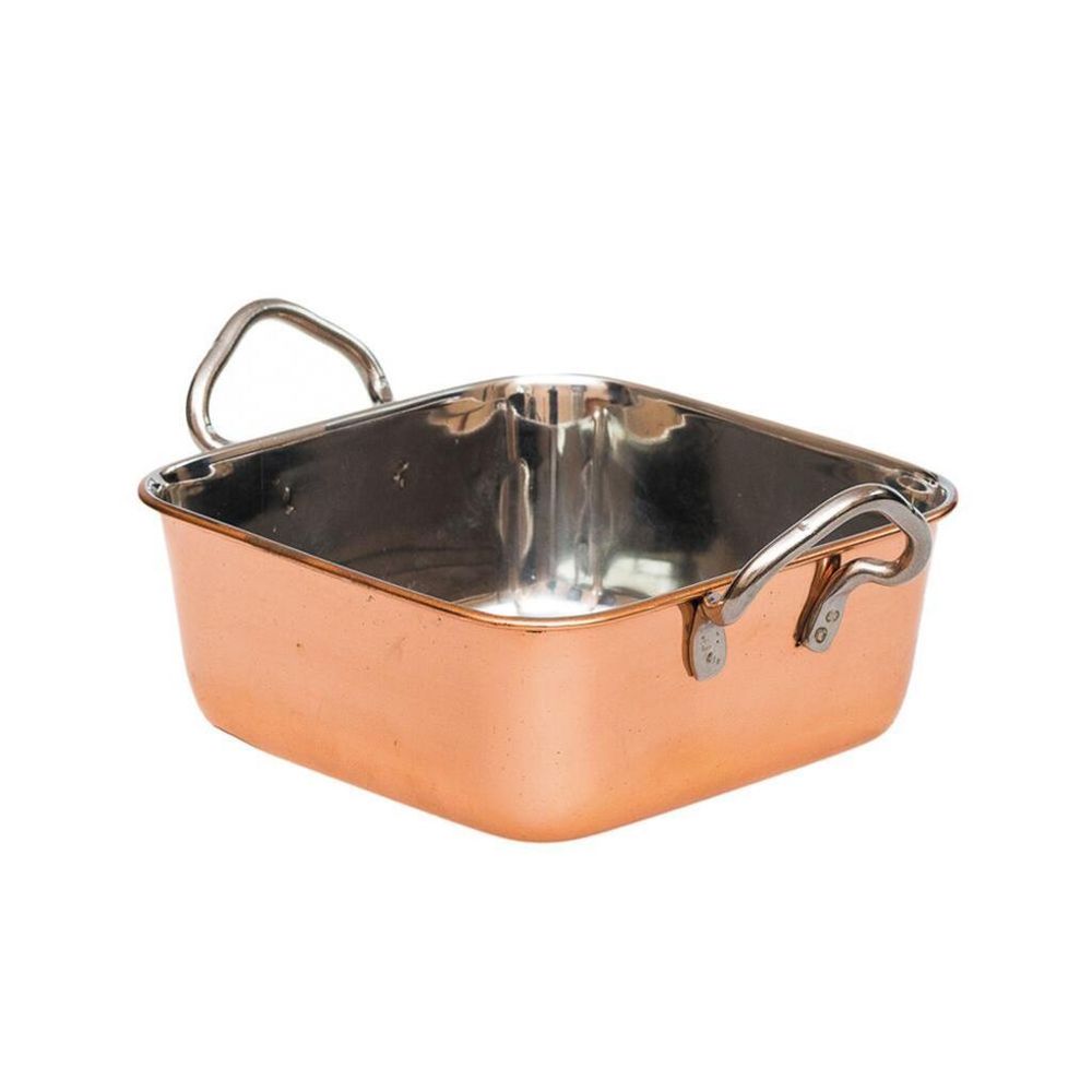 Сковорода для подачи 13,8*13,8 см h5,5 см 810 мл квадратная   нерж. 2 ручки цвет медь P.L.