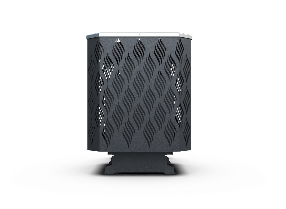 Банная печь Душа- 15 Сетка Лист Ивы стекло 8мм