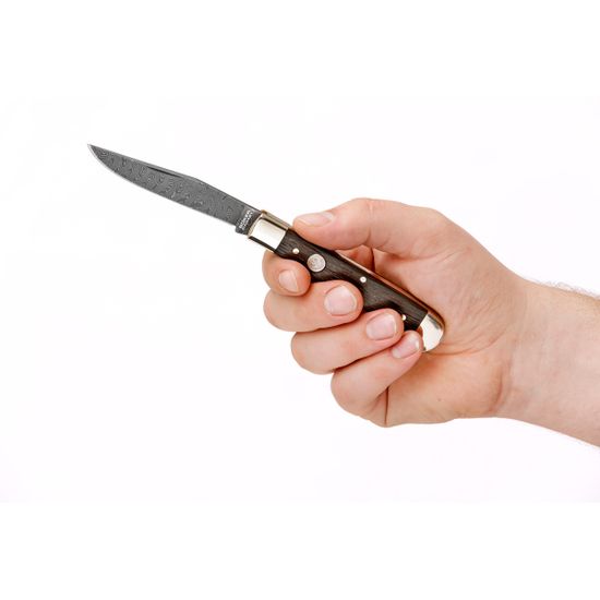 Складной нож Boker 112545DAM Trapper Classic c клинком из стали Damascus, рукоять дерево (Дуб мореный)