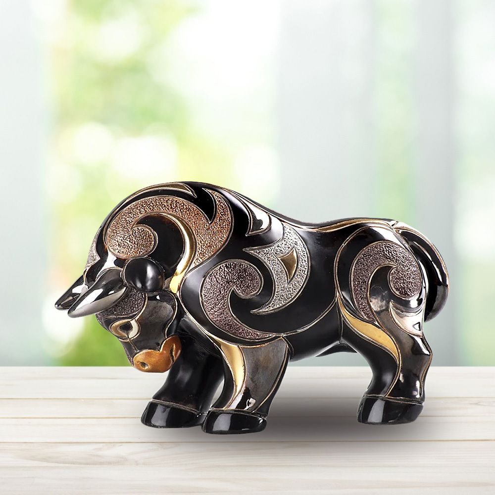 De Rosa Rinconada Керамическая статуэтка Бык черный Wild Life Collection