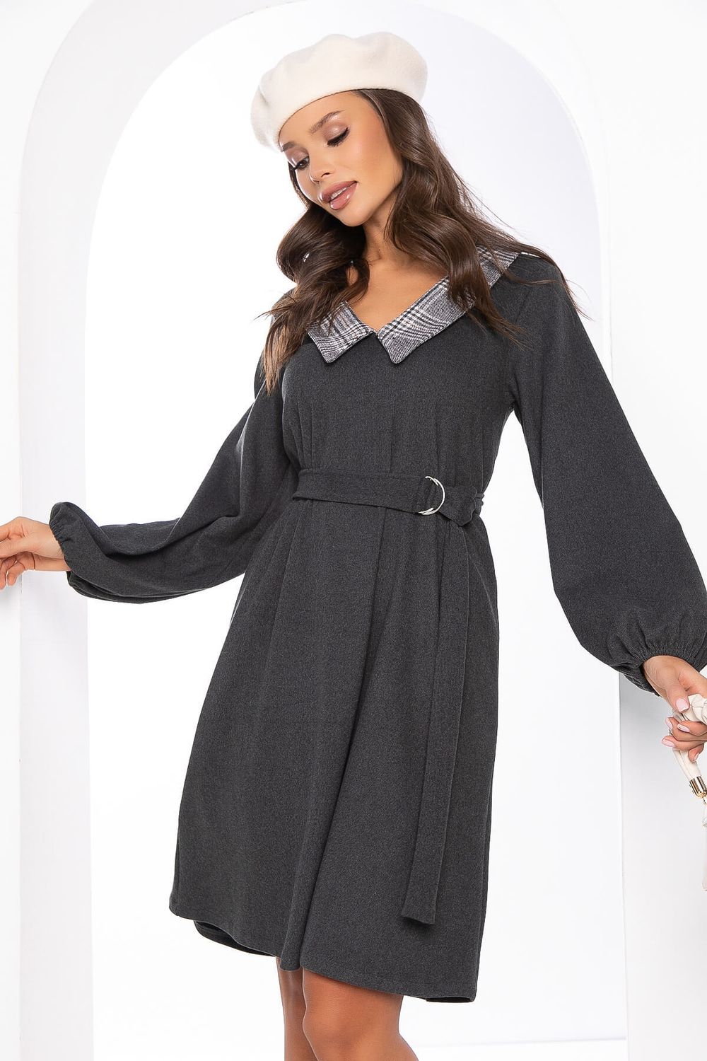 Платье "Искусство стиля" (темно-серое) П8296 LT Collection