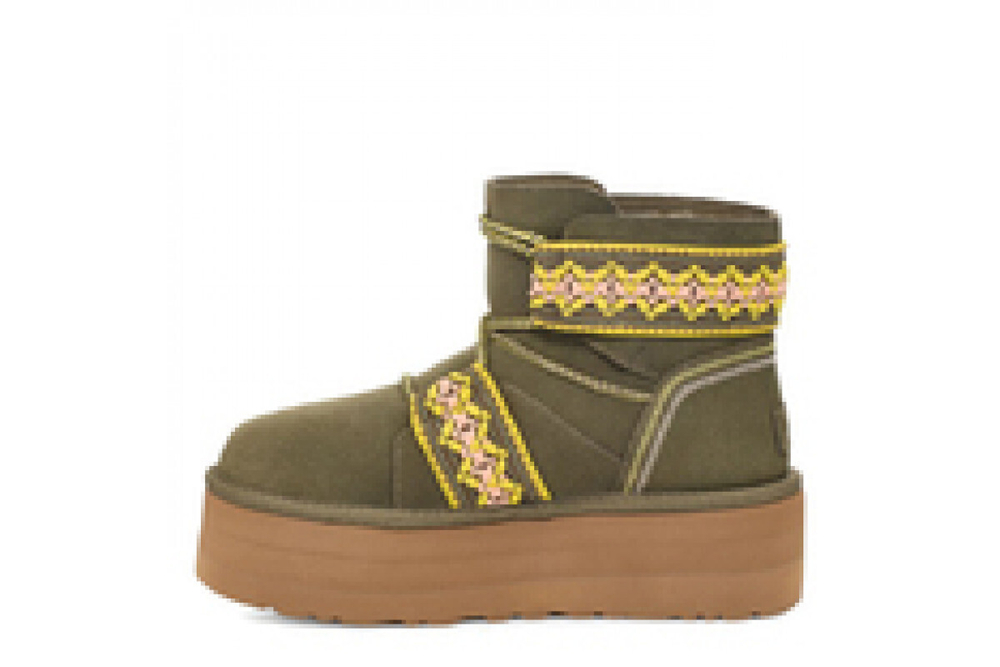 UGG Classic Mini II Braid Platform Green