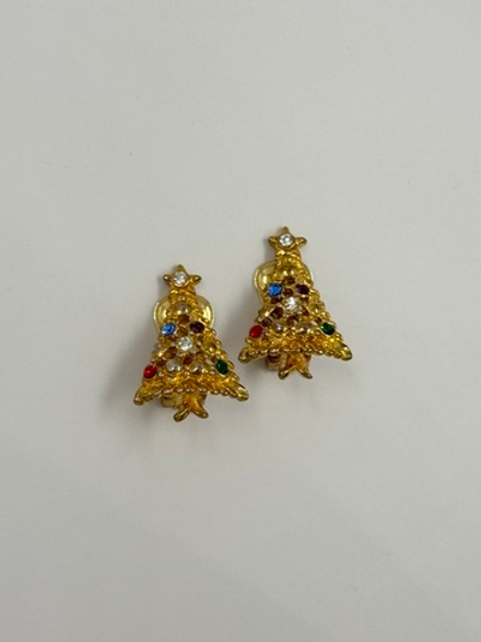 Клипсы Ёлочки с кристаллами