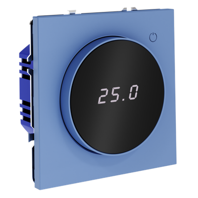 Терморегулятор электронный VOLTUM S70 с индикацией и датчиком, для теплого пола, (деним)