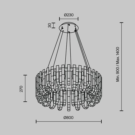 Подвесная люстра Modelux ML.6621.19 BS