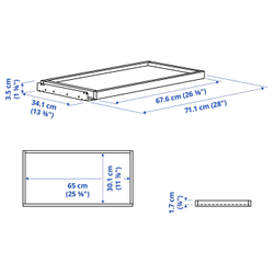 IKEA KOMPLEMENT  (ИКЕА КОМПЛЕМЕНТ)  -  Выдвижной поднос, белый, 75x35 см