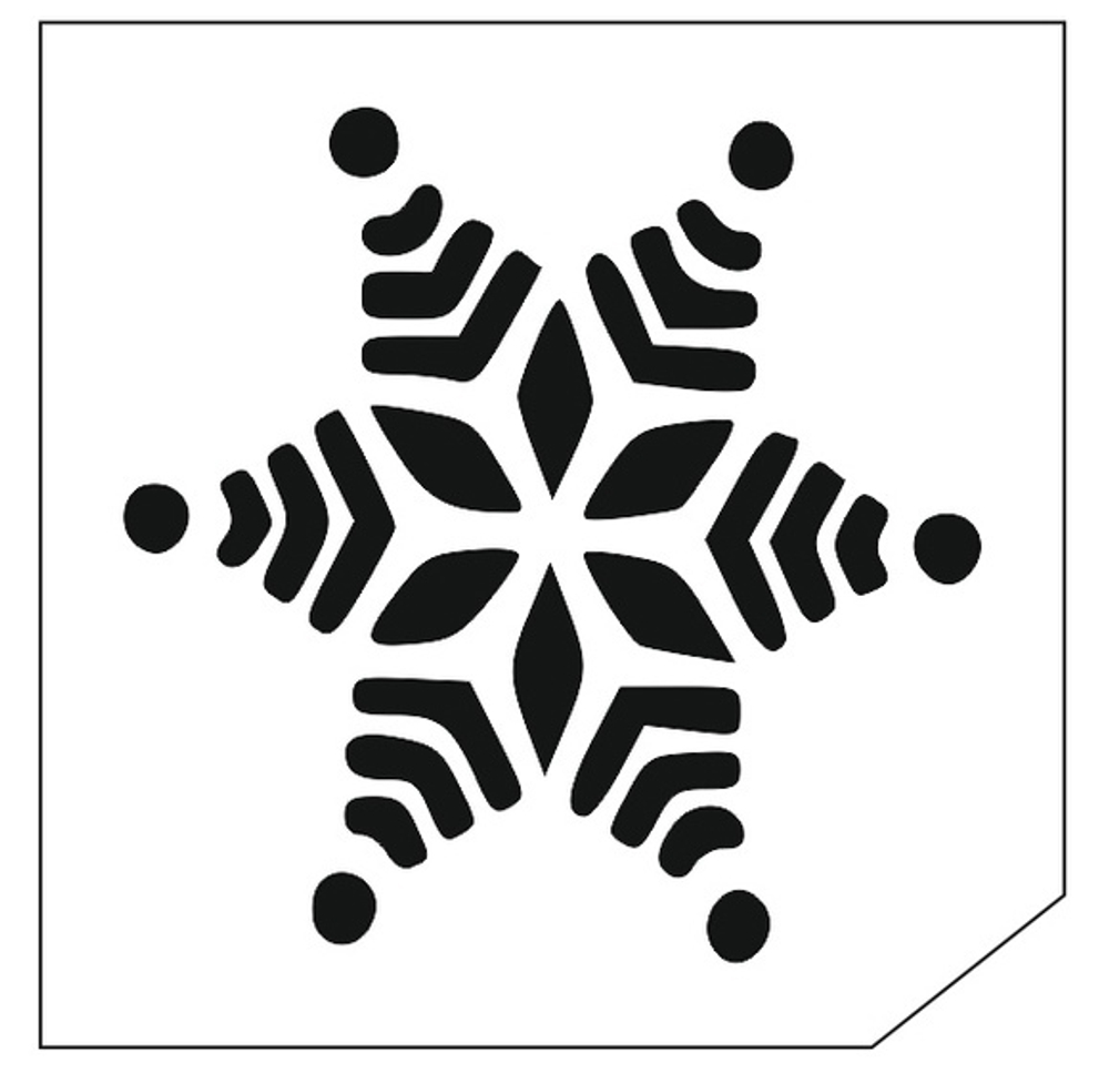 Трафарет для блеск-тату 6*6 снежинка 169S