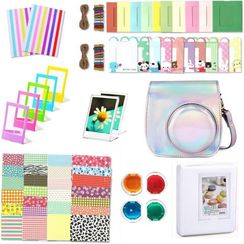 İnstax fotoaparat üzlüyü \ Instant Camera Case Mini 8 in1 bundle  SILVER