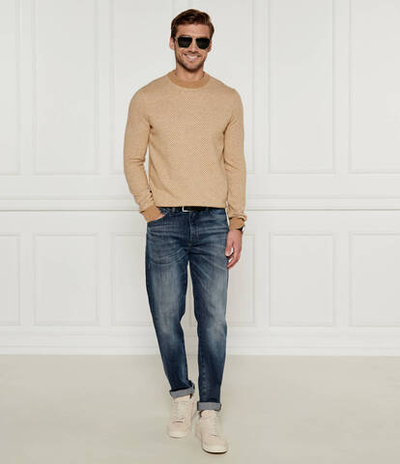 Хлопковый свитер h-eltoro BOSS BLACK - бежевый(50526989)