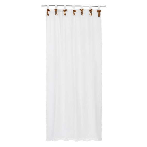 Штора из муслина с декором цвета карри из коллекции essential, 150х290 см