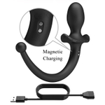 Черная анальная вибропробка с хвостом Anthony