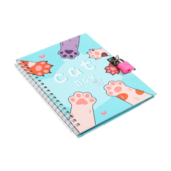 Записная книжка подарочная, 45 листов, линия, на замке, на гребне, Лапки (17,8х13см)   10549454