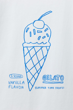 ZARA ФУТБОЛКА С ПРИНТОМ, БЕЛЫЙ