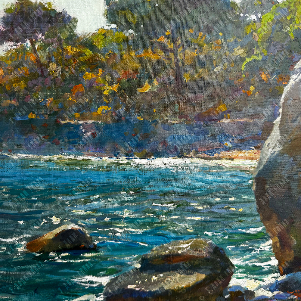 Свиридов С. А. (р. 1964 г.) Берег в Фаворском парке. Холст, масло. Крым, 2019 г.