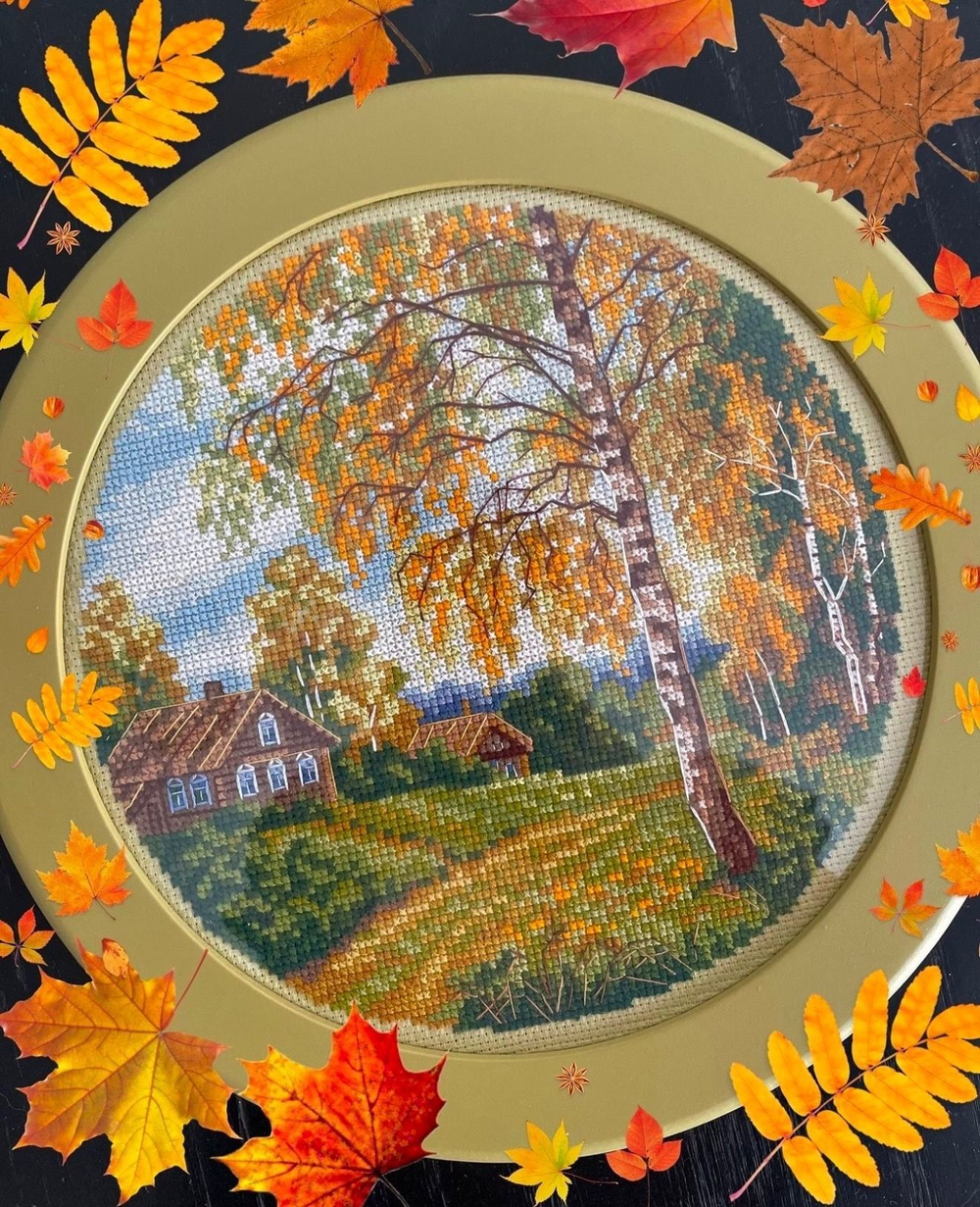 Набор для вышивания крестом "Осень в деревне"