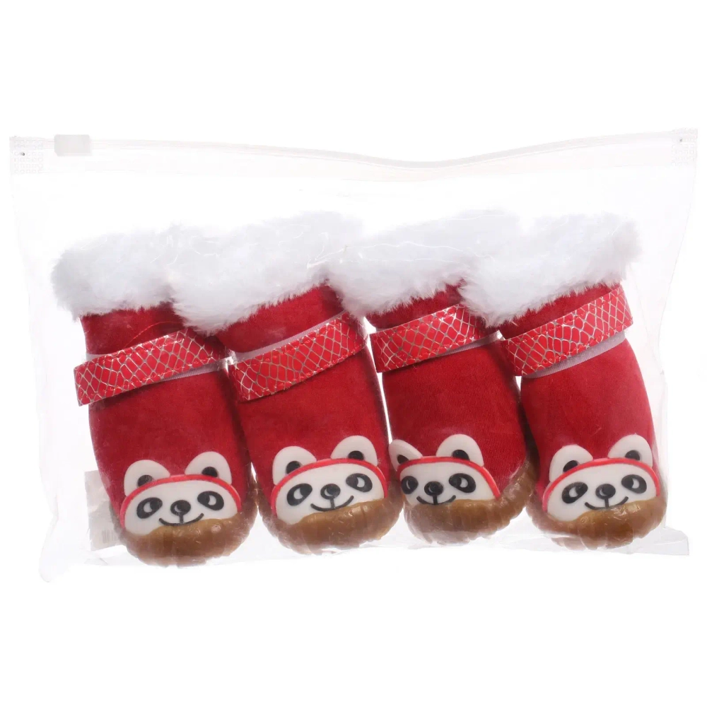 Ботинки зимние для животных «МОДНЫЙ БРО», на липучке, цвет красный, размер 5, 6см