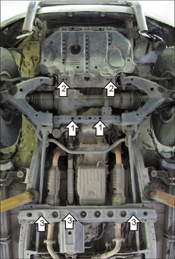 Защита стальная 3 мм Д, КПП Toyota Land Cruiser 100 MOTODOR.12507