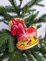 Лошадка- колокол ёлочная игрушка из фарфора