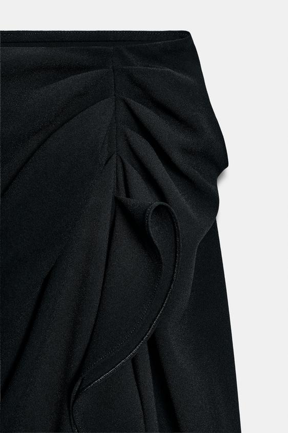 ZARA ЮБКА МИДИ С ВОЛАНАМИ — ZW COLLECTION, ЧЕРНЫЙ