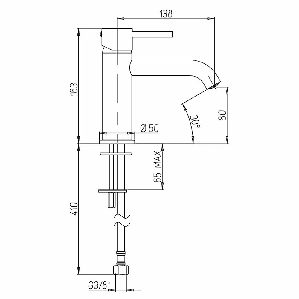 Смеситель для раковины PAINI Cox 78PZ205O черный матовый
