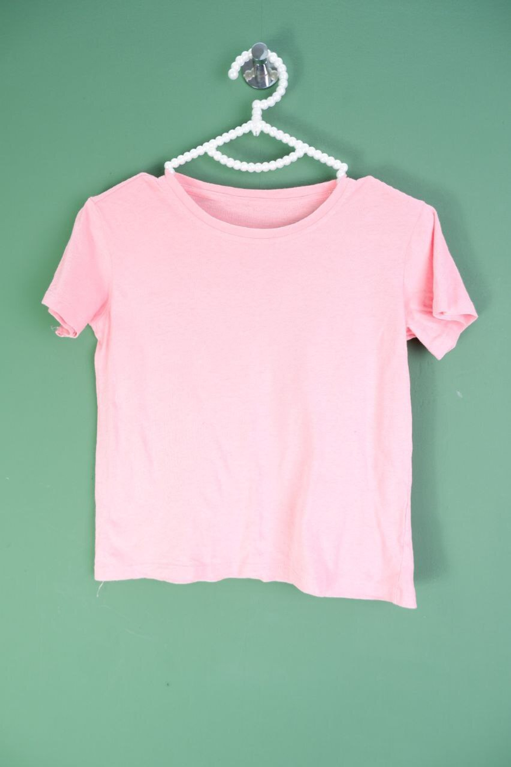 Футболка хлопковая нежно-розовая  на 9-10 лет