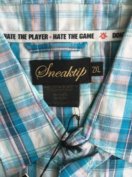 Рубашка с коротким рукавом Sneaktip Cobra Plaid синяя