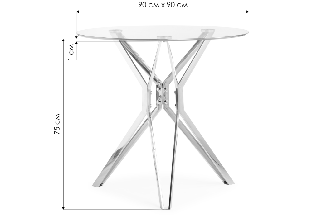 Стеклянный стол Roko 90х75 black