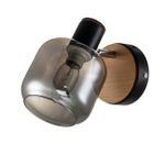 Настенный светильник 1x40Вт E14, металл/дерево/стекло, черный