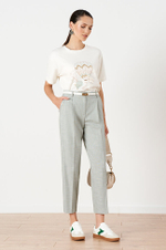 31151 Брюки женские (серо-зеленый)