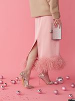 ЮБКА САТИНОВАЯ С ПЕРЬЯМИ PINK