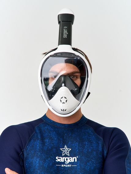 Маска полнолицевая Sargan Планета океан 2.0 белый/черный/черный