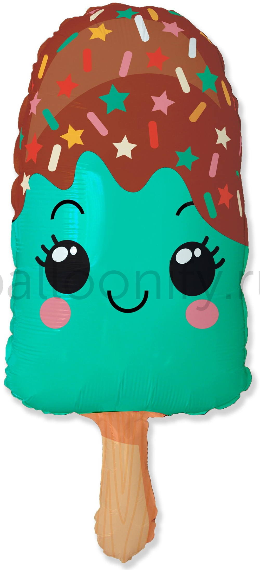 Шар (33''/84 см) Фигура, Счастливое эскимо, Мятный, 1 шт.