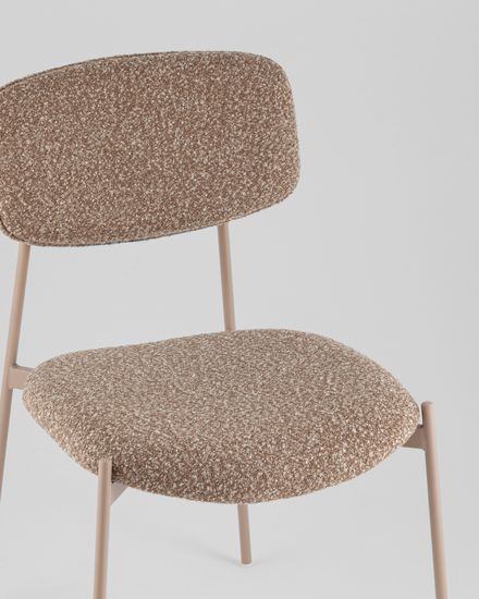 Стул Doe без подлокотников коричневый бежевые ножки