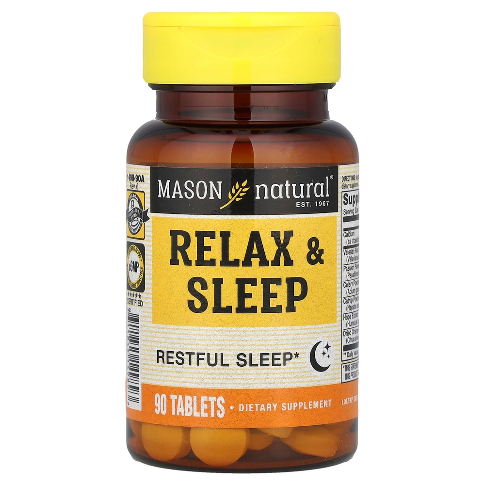 Mason Natural, средство для спокойствия и крепкого сна, 90 таблеток