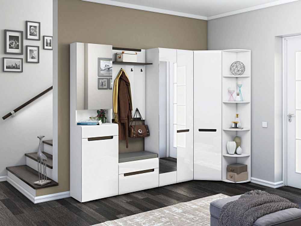 Стокгольм Шкаф 2х ств. с зеркалом правый (380)