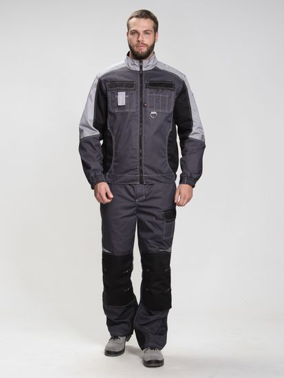 Костюм "Вектрон-1" брюки (т.серый/св.серый/черный)