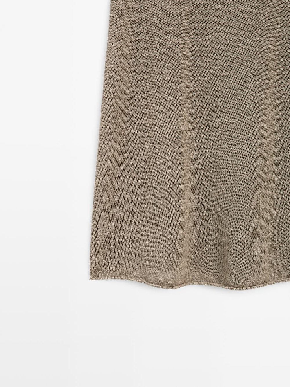 Massimo Dutti Расклешенная вязаная юбка, песочный