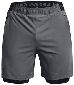 Мужские теннисные шорты Under Armour Vanih Woven 2-in-1 Shorts - pitch gray/black