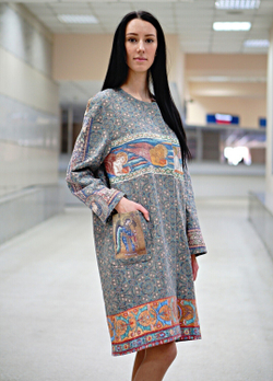 Пальто "Равенна", по мотивам византийской мозаики из базилики Святого Виталия Миланского (San Vitale) в Равенне