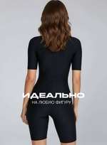 Купальник слитный с шортами черный