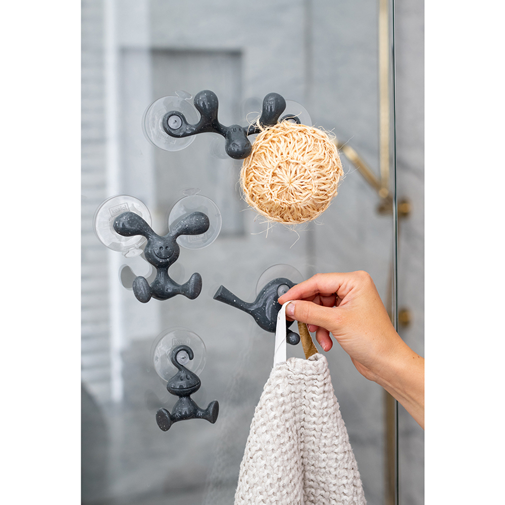 Крючок для душа настенный bunny, organic, темно-серый