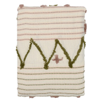 Покрывало из хлопка с бахромой оливкового цвета из коллекции ethnic, 230х250 см