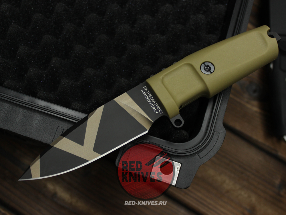 Нож Extrema Ratio Shrapnel OG А+++ V.2026 - песочная рукоять, клинок камо