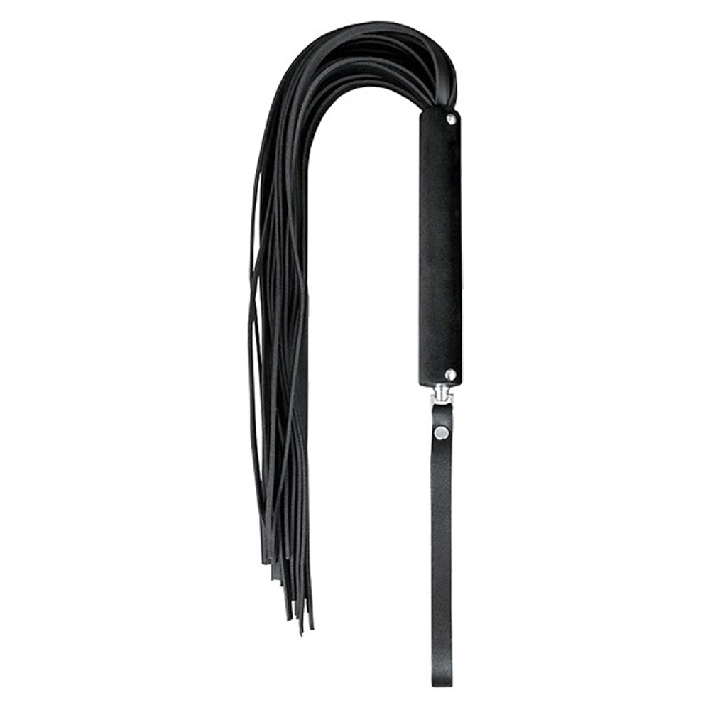 Черная кожаная плеть-флоггер 84см Bior Toys Notabu Real Leather NTB-80704