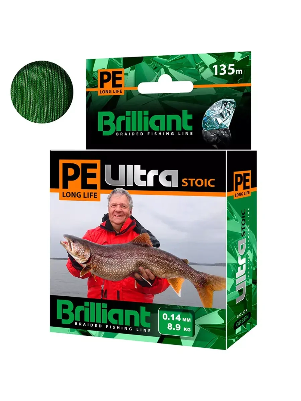 Плетеный шнур для рыбалки Brilliant Stoic Green 135m0.25 mm