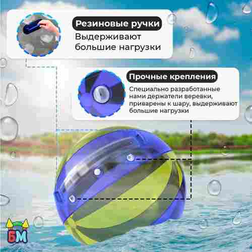 Аттракцион Водный шар ПВХ «Желто-голубой» 2*2*2 м