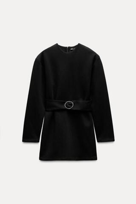 ZARA ПЛАТЬЕ С РЕМНЕМ, ЧЕРНЫЙ